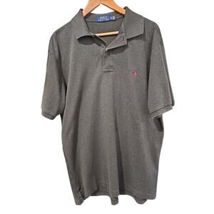 Polo Ralph Lauren Short Sleeve Polo Shirt Charcoal Heather Grey Size LT